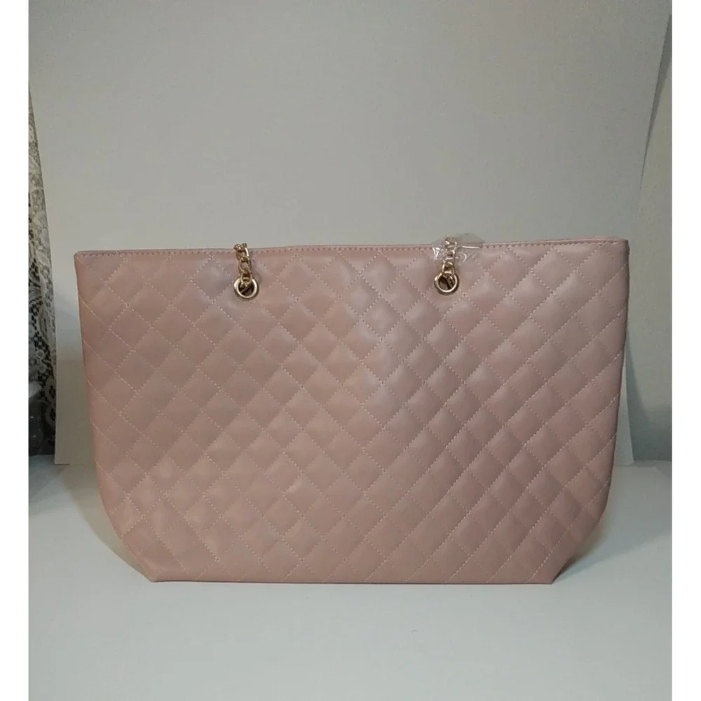 Badgley Mischka BMH-108 Blush Pink Quilted Chain Strap Bag Tote NWT MSRP $129